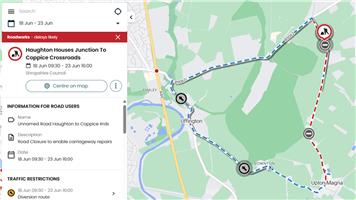 Temporary road closure: Unnamed Road, Haughton to Coppice Cross roads, 18th June 2025