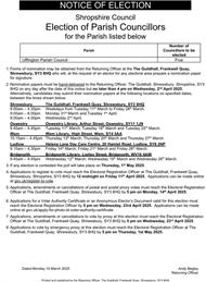 Parish Council Elections 1st May 2025